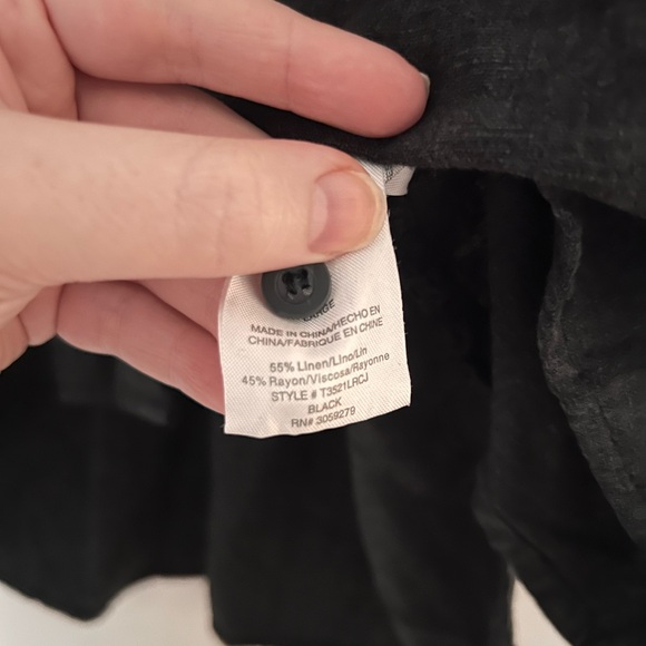 CJLA Black Linen Blend Button Down - Picture 4 of 4